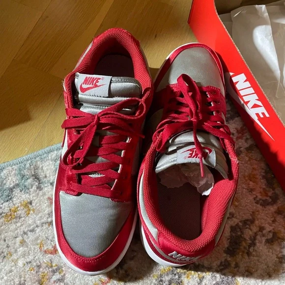 Nike Dunk Crimson and Silver Shoes - Picture 3 of 5